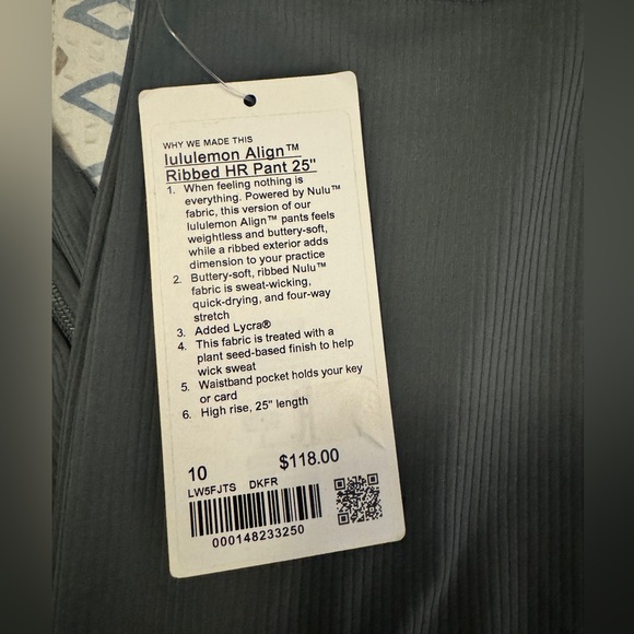 NWT Lululemon Align Ribbed High-Rise Pant 25" in Dark Forest - Picture 5 of 6